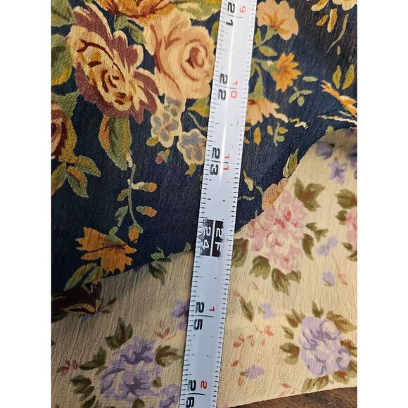 Liz Sport Vintage 90's Sheer Floral Maxi Skirt Shirt Set Size 8P - Picture 8 of 11